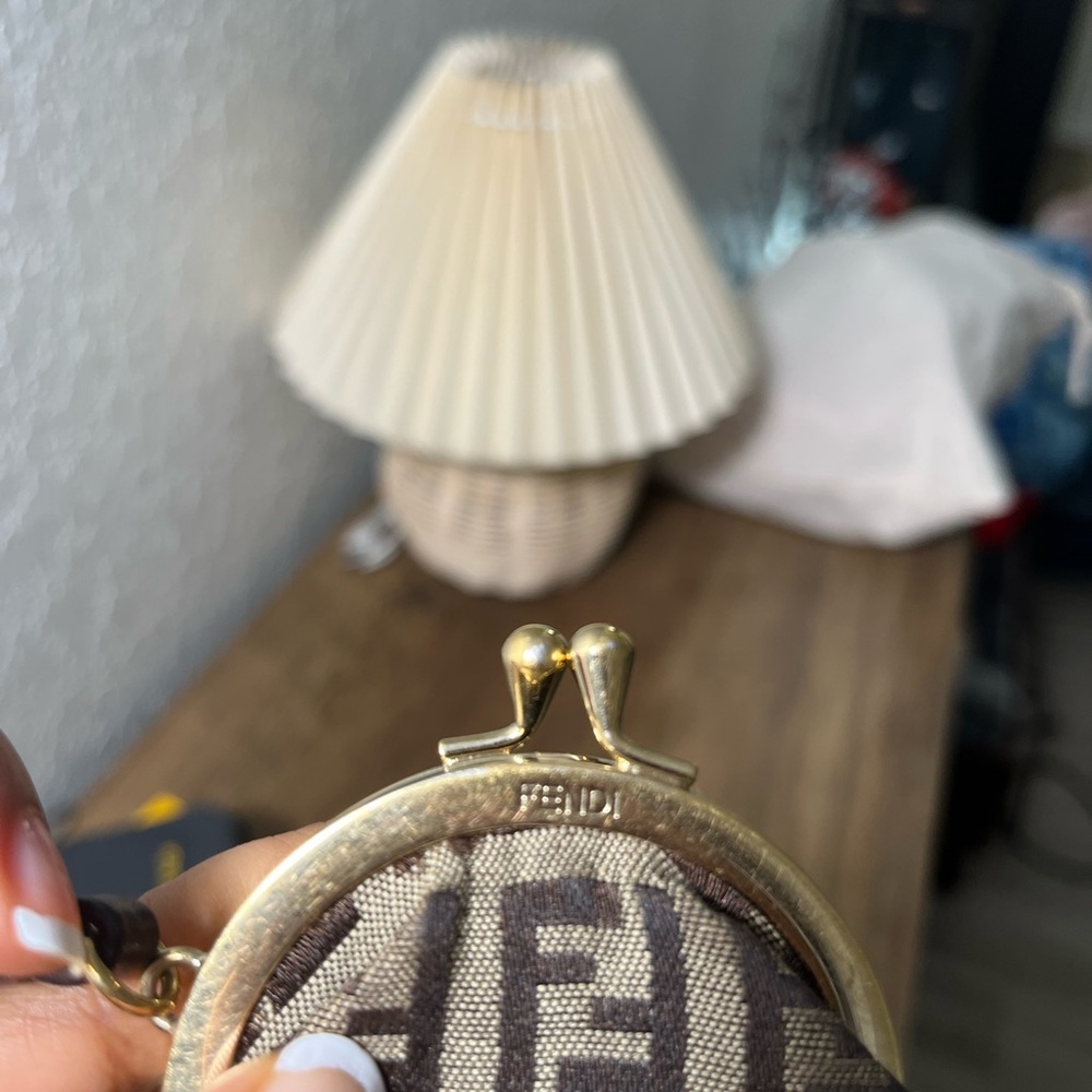 FENDI Brown and Tan Monogram RARE Coin Purse - Picture 3 of 5